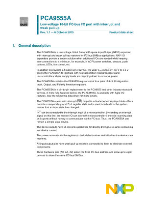 PCA9555A datasheet cover page