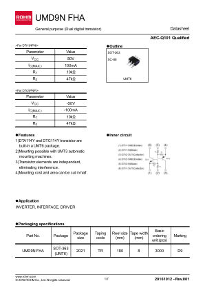 UMD9NFHA 数据手册首页