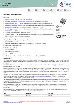 TLE9351BVSJ datasheet cover page