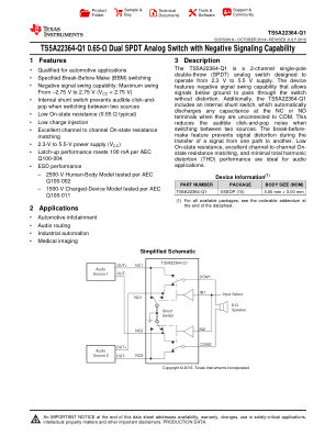 TS5A22364-Q1 datasheet cover page
