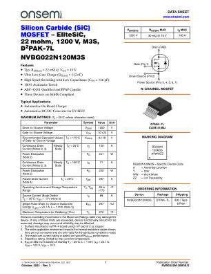 NVBG022N120M3S datasheet cover page