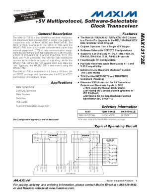 MAX13172E 数据手册首页