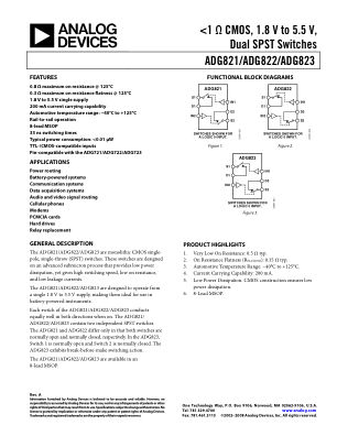 ADG821 数据手册首页