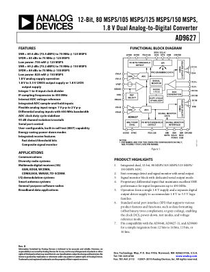 AD9627 数据手册首页