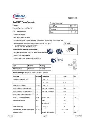IPS50R520CP 数据手册首页
