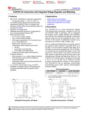TLIN1441-Q1 datasheet cover page