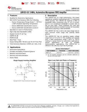 LMV551-Q1 datasheet cover page