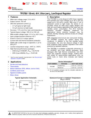 TPS7B81 datasheet cover page
