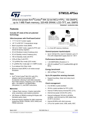 STM32L4P5AE 数据手册首页