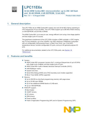 LPC11E6X datasheet cover page