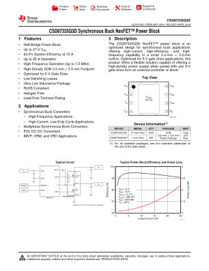 CSD87335Q3D 数据手册首页