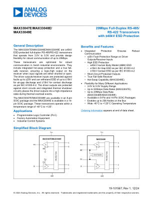 MAX33047E datasheet cover page
