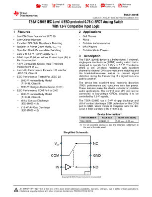 TS5A12301E datasheet cover page