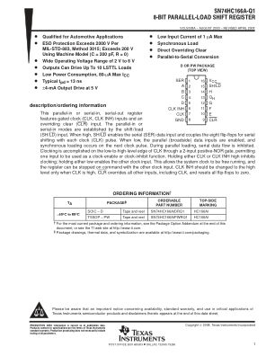 SN74HC166A-Q1 数据手册首页