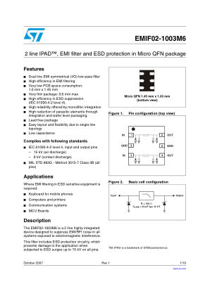EMIF02-1003M6 数据手册首页