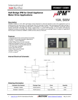 IRSM807-105MH datasheet cover page