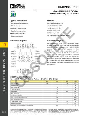 HMC936 datasheet cover page