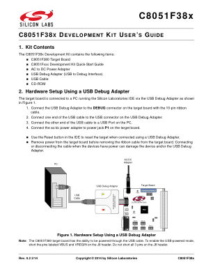 C8051F380-TB-K 数据手册首页