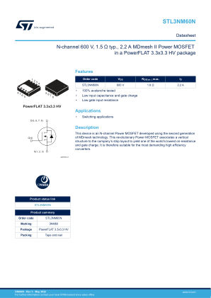STL3NM60N 数据手册首页