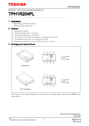 TPH1R204PL datasheet cover page