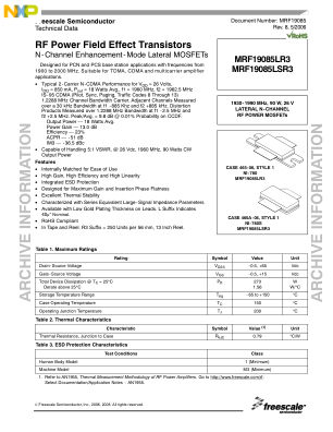 MRF19085 数据手册首页