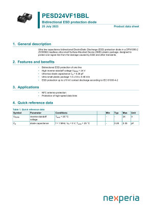 PESD24VF1BBLYL datasheet cover page