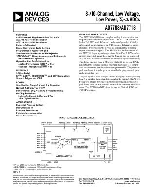 AD7708 datasheet cover page