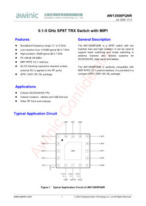 AW13508PQNR datasheet cover page