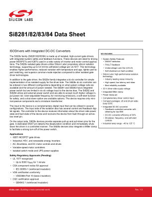 SI8281BC-IS datasheet cover page