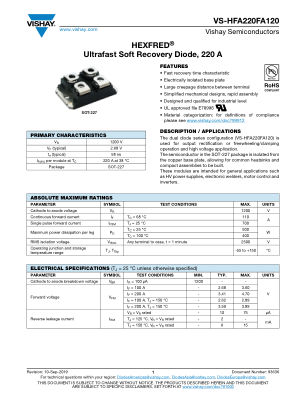 VS-HFA220FA120 datasheet cover page