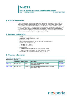 74HC73D datasheet cover page