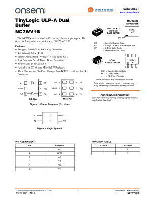 NC7WV16 datasheet cover page