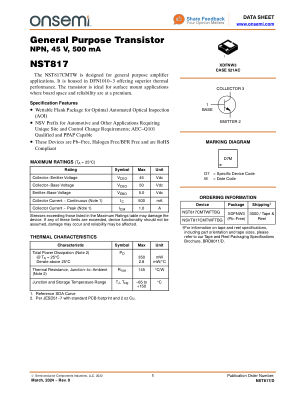 NST817 datasheet cover page