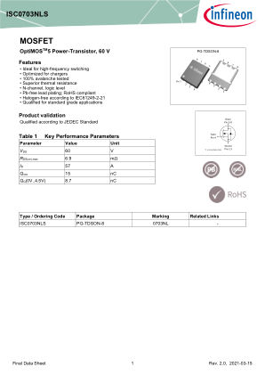ISC0703NLS datasheet cover page