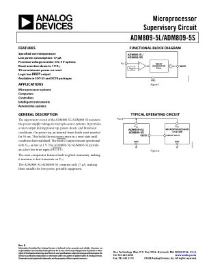 ADM809-5S 数据手册首页