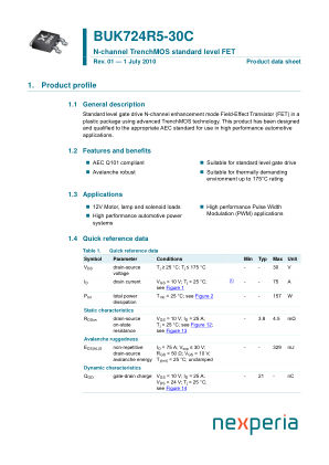 BUK724R5-30C118 datasheet cover page