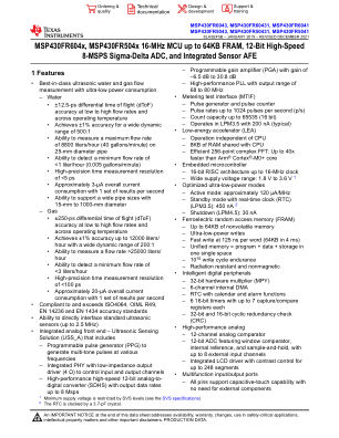 MSP430FR60431 datasheet cover page