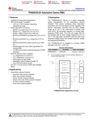 TPS650330-Q1 数据手册首页