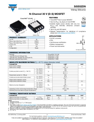 SISS52DN 数据手册首页