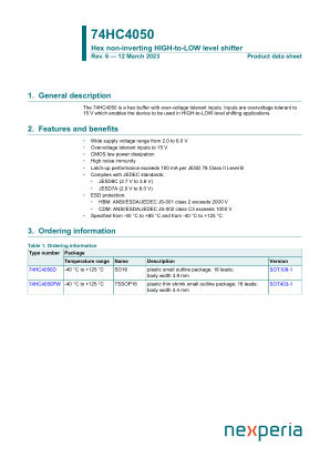 74HC4050D datasheet cover page