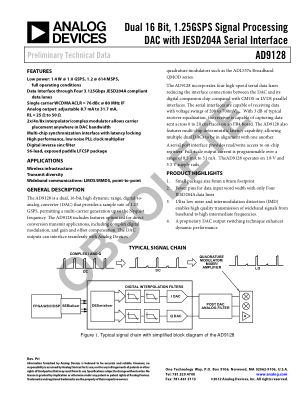 AD9128 datasheet cover page