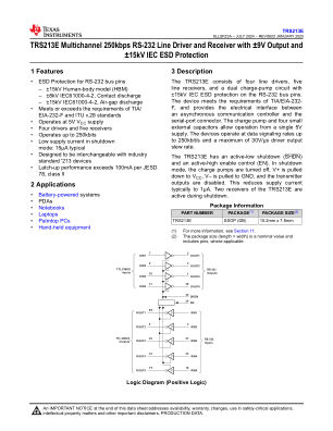 TRS213E 数据手册首页