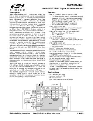 SI2169-B40-GMR datasheet cover page