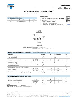 SI2328DS 数据手册首页