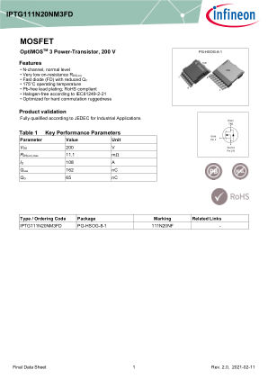 IPTG111N20NM3FD datasheet cover page