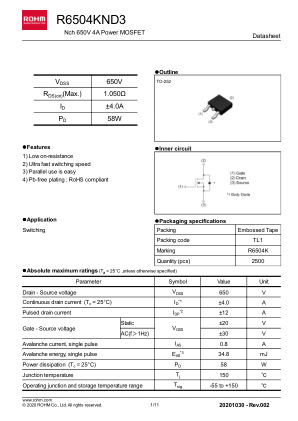 R6504KND3 datasheet cover page