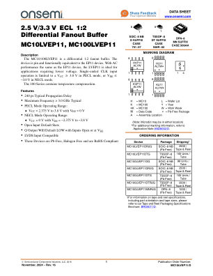 MC10LVEP11 datasheet cover page