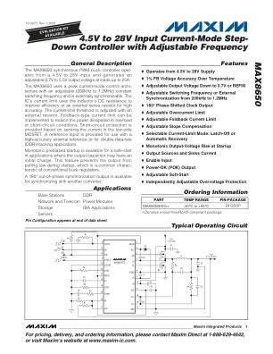 MAX8650 datasheet cover page