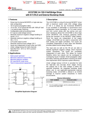 UCC27288 datasheet cover page