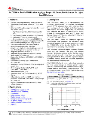 UCC25661 datasheet cover page